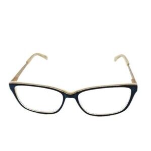 Jill Stuart Eyeglass Frame JS320-2 Black Gold Metal Plastic Full Rim 53 14-135